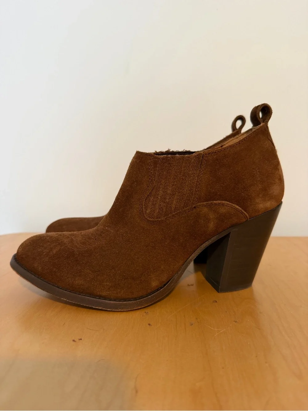 Frye Brown Suede Ankle Booties
